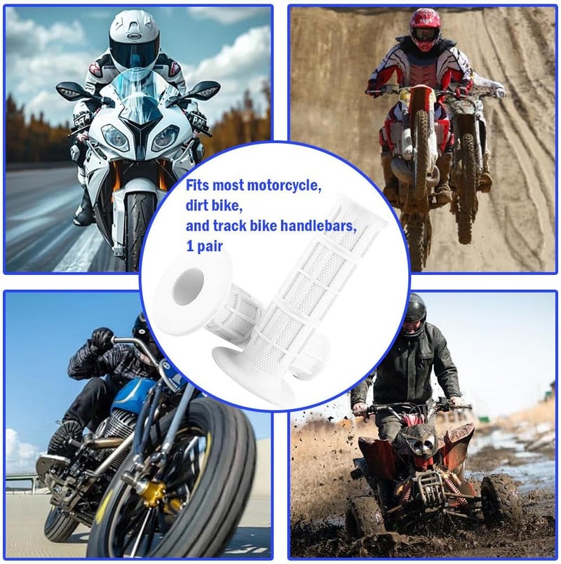 Klanata 1Pair White Grips, 22mm 7/8" Dirt Bike Grips Scooter Grips Handlebar Hand Grips for Motorcycle, Mini Bike, Dirt Bike, Pit Bike Handlebar Pro Taper Grips Dirtbike - Image 4